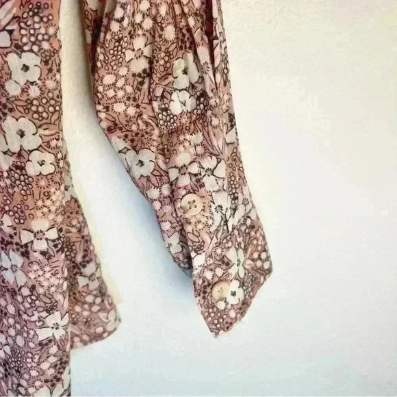 Anthropologie Pilcro And The Letterpress | Sasha Smocked Button Down Pink Blouse - Picture 9 of 13